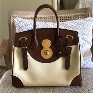 Ralph Lauren Ricky Spectator Leather Satchel